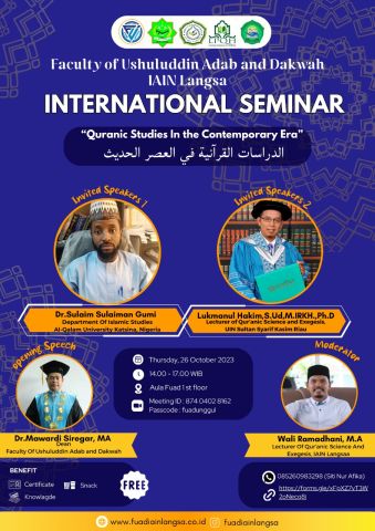 FUAD IAIN Langsa  Gelar Seminar Internasional Bertema Studi Alquran Kontemporer