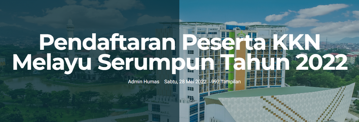 Pendaftaran Peserta KKN Melayu Serumpun Tahun 2022
